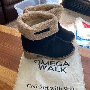 Stylish Fold Mid Heel Round Toe Warm Ankle Boots For Women NWOT